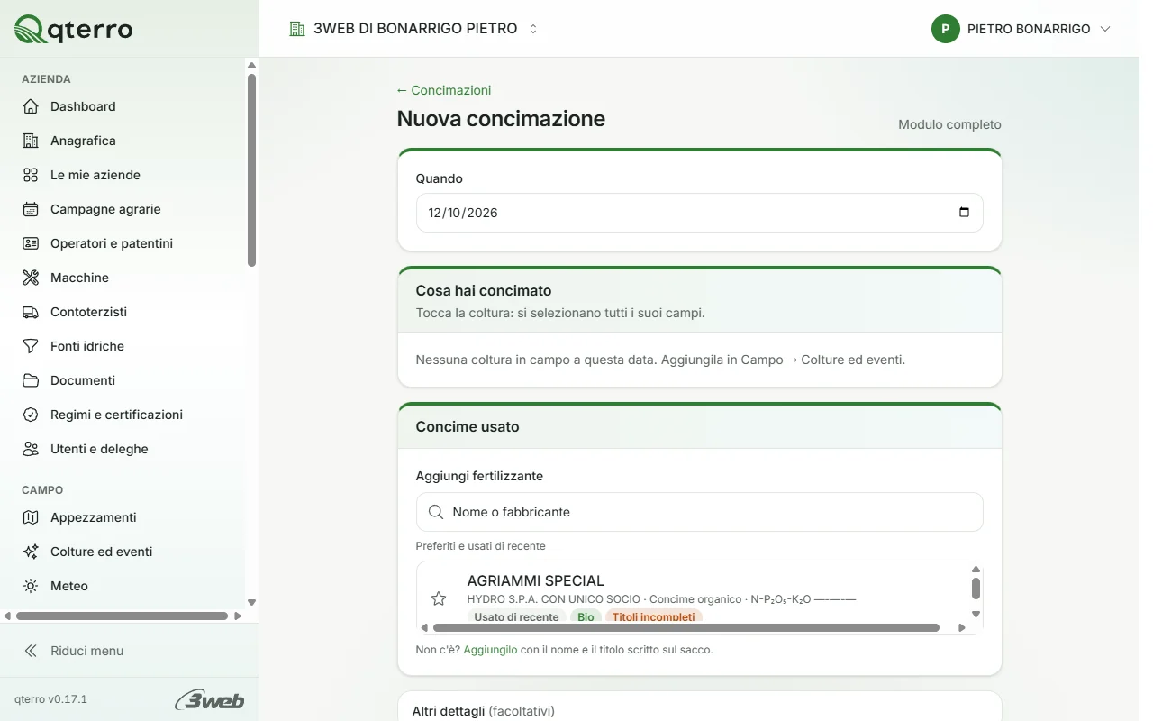 quaderno di campagna su smartphone