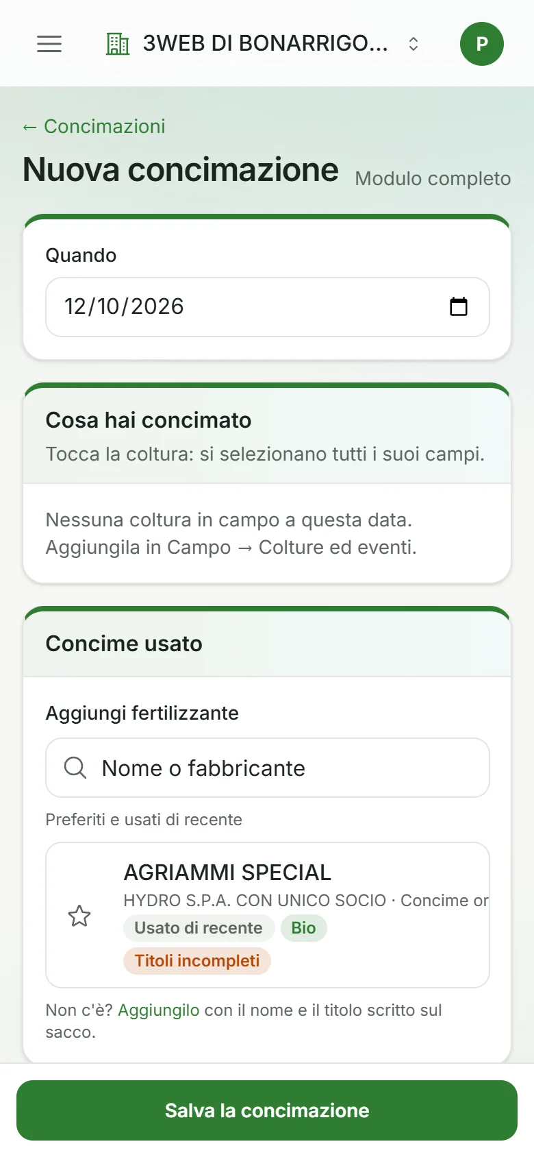 quaderno di campagna su smartphone