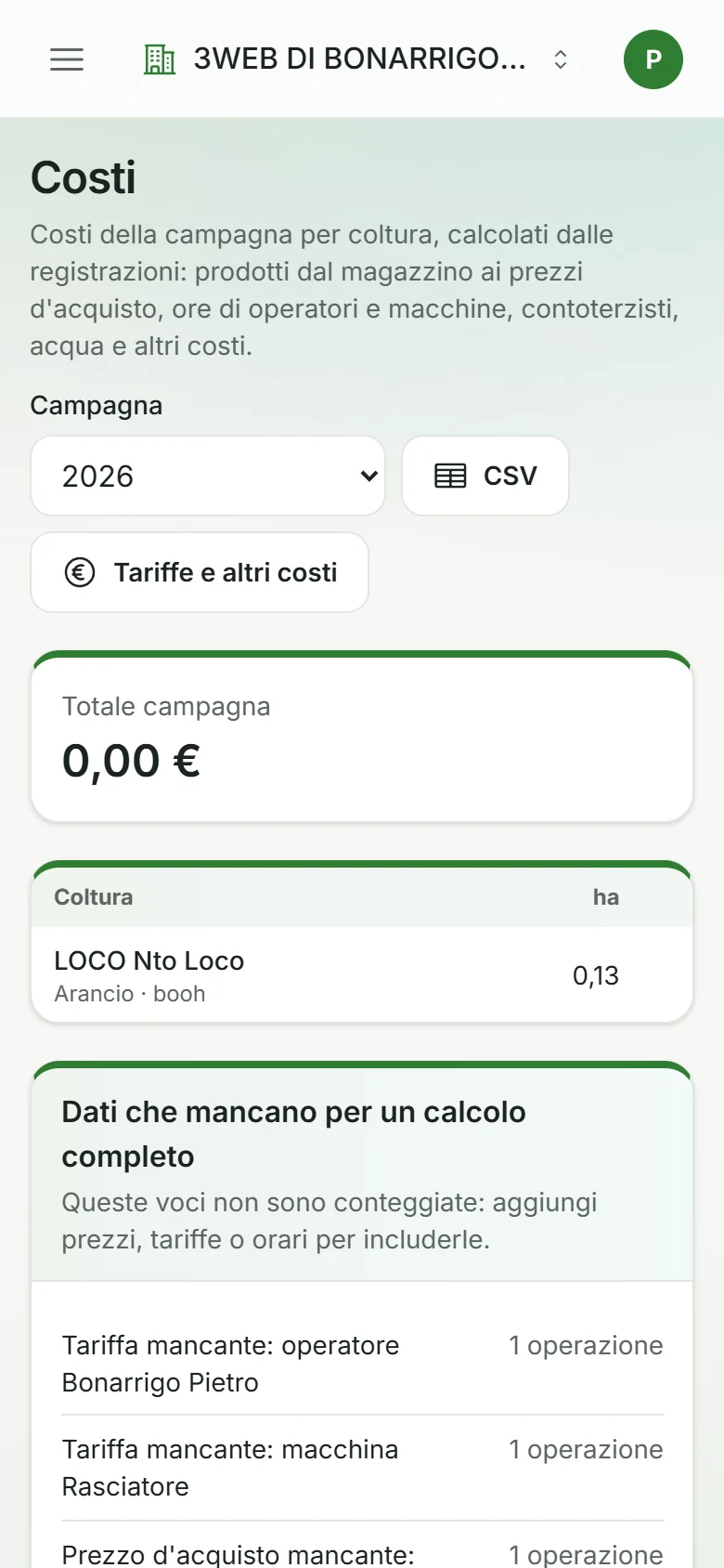 gestionale agricolo