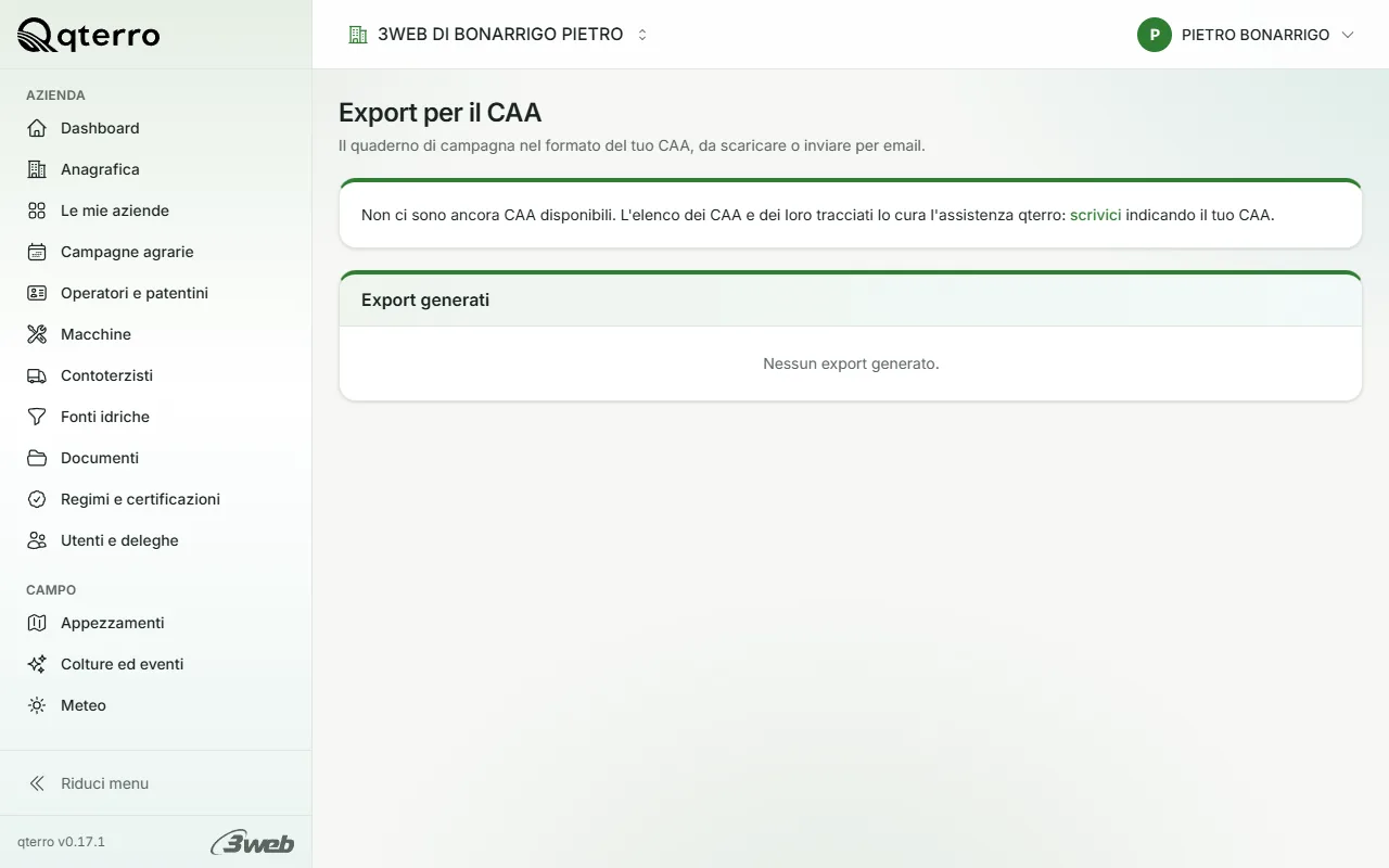 export per il CAA