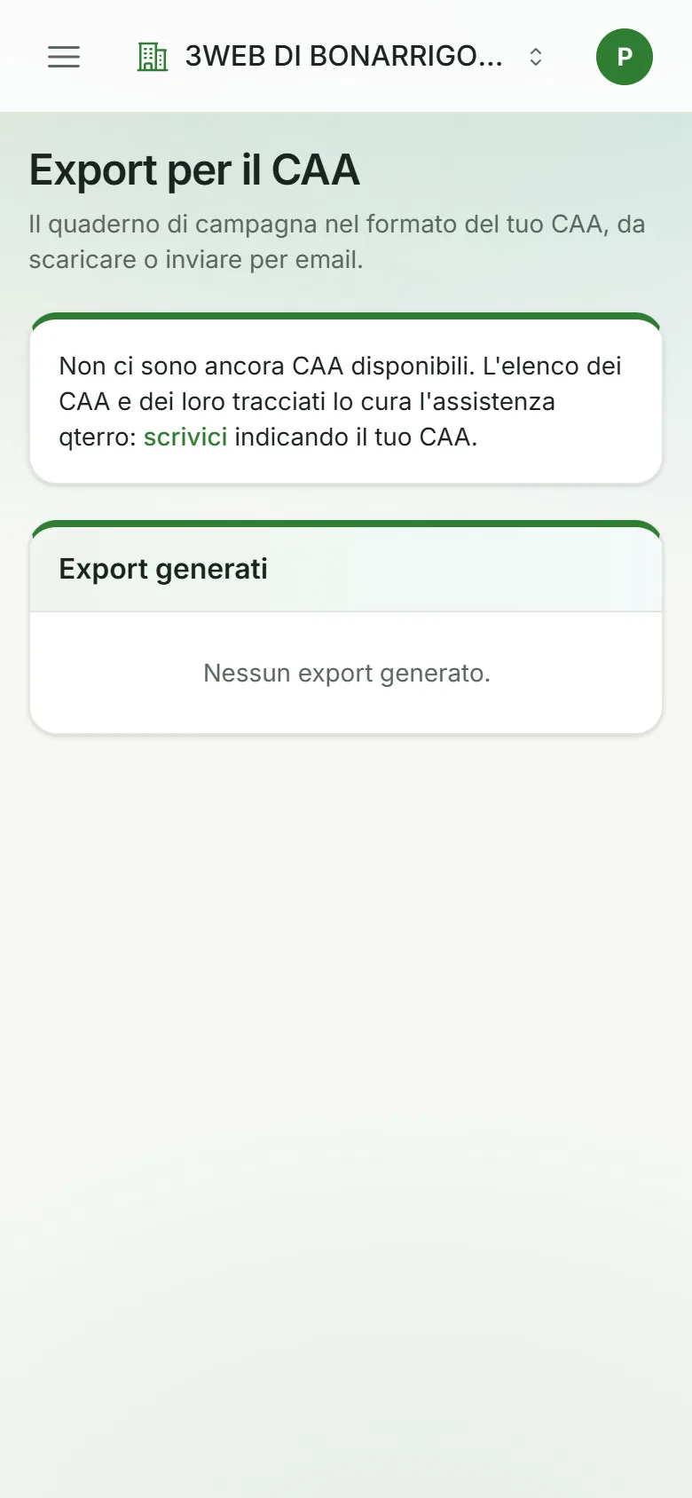 export per il CAA