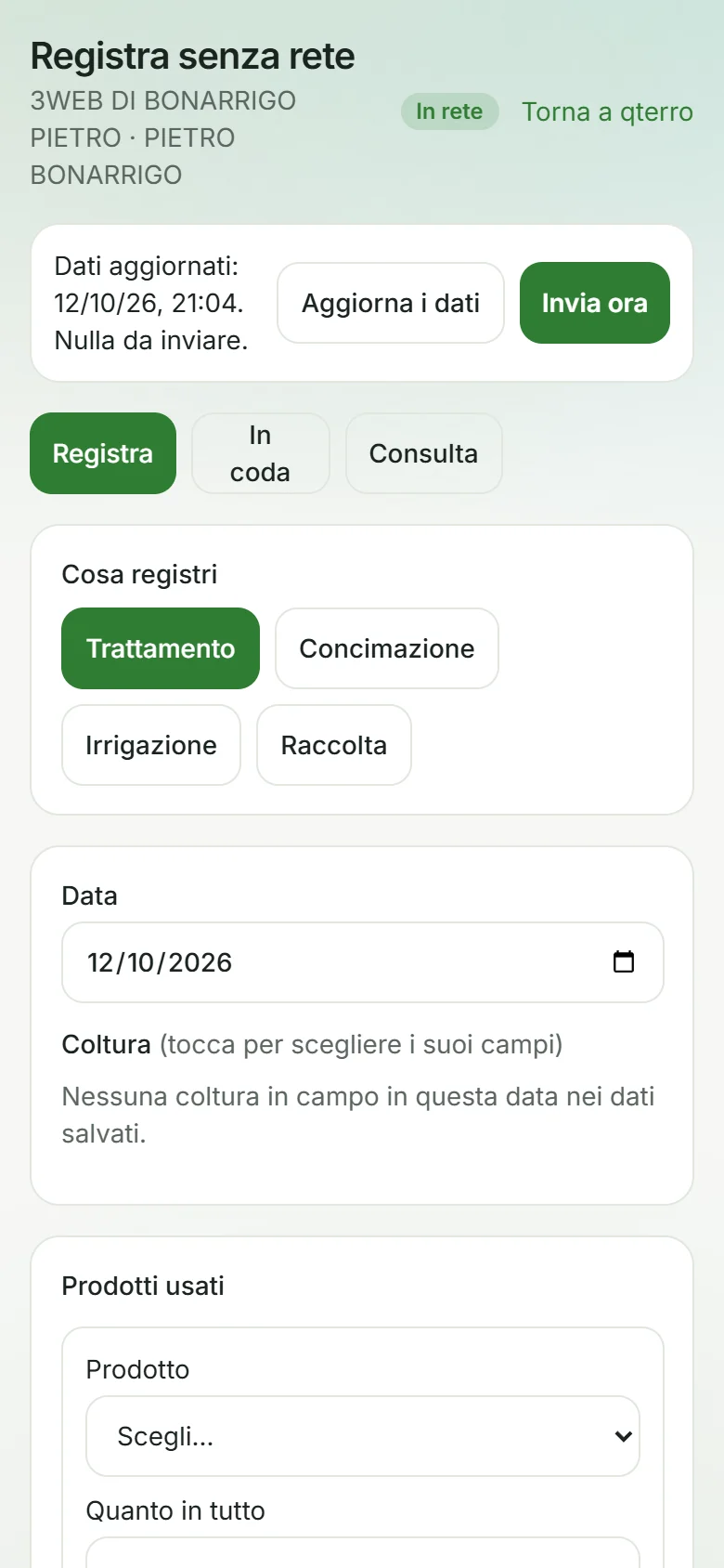 quaderno di campagna offline